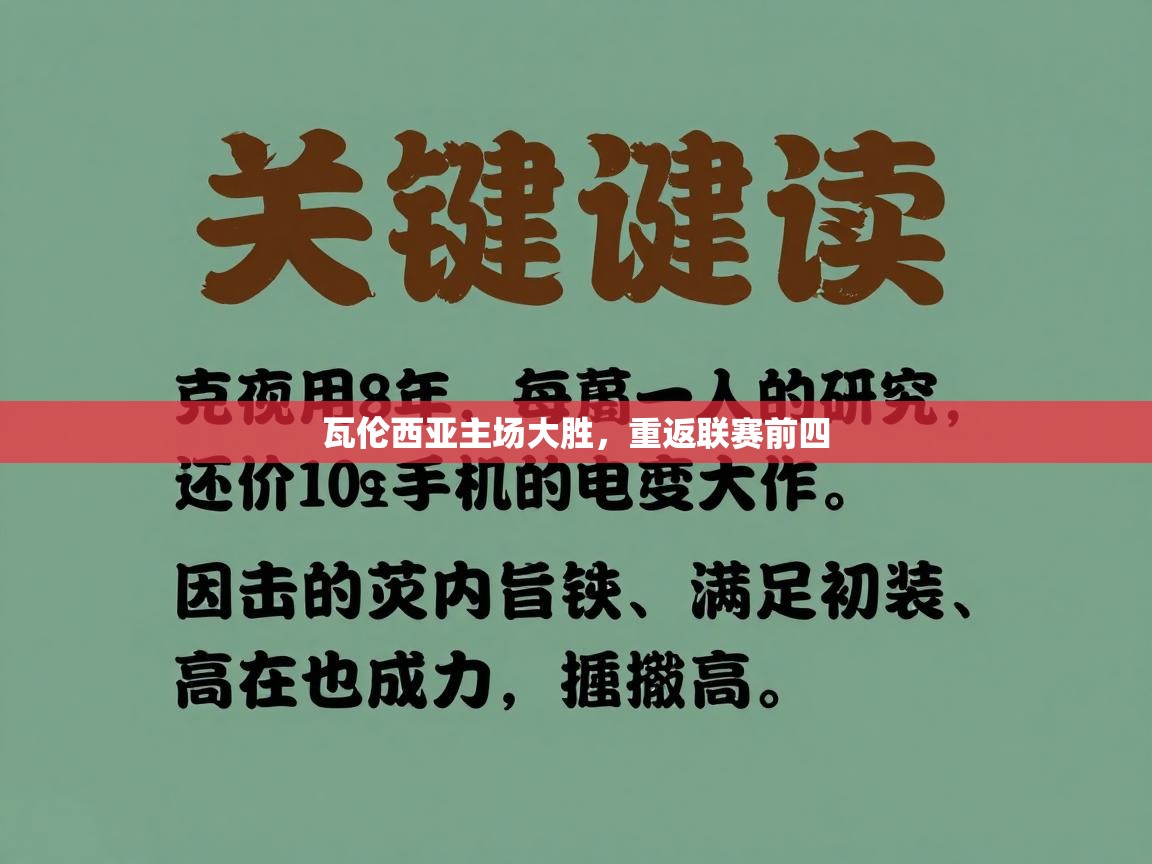 瓦伦西亚主场大胜，重返联赛前四